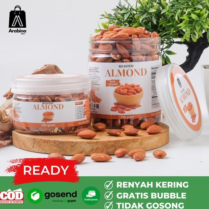 

kacang almond arabina panggang kupas organik termurah