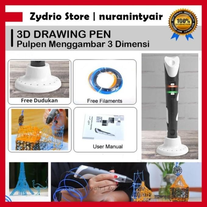 

Pulpen 3D / Pena 3D Printing Pen / Magic 3D Stereoscopic Printing Pen Stok Terbatas