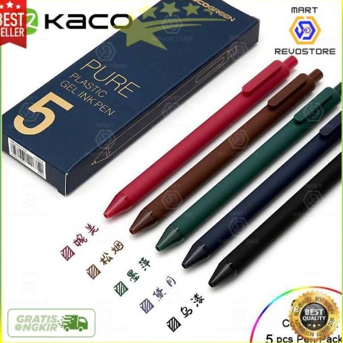 

Produk Baru!! KACO PURE Classic III Pena Pulpen Bolpoin Gel Colorful Ink 0.5mm 5 Pcs