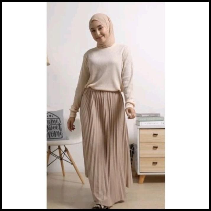 Promo Atasan Wanita Waffle Oval Lengan Panjang / Kaos Wafer Semi Tunik / Basic Crewneck Polos Sweats