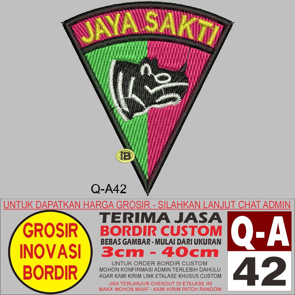 PATCH BORDIR LOGO Q-A42 JAYA SAKTI YONIF RAIDER - GIB REVIEW/TESTIMONI