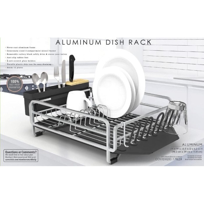 PROMO Rak piring aluminium minimalis rak pengering piring dish rack