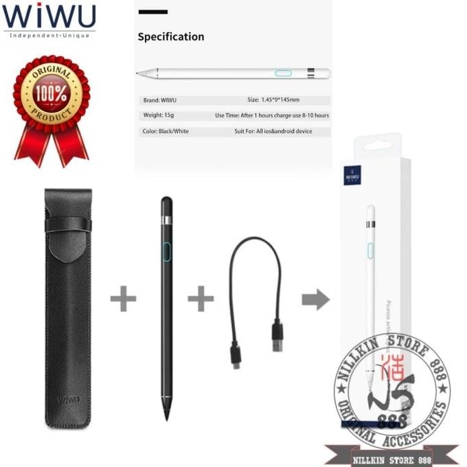 

Produk Baru!! WIWU ORIGINAL PICASSO ACTIVE STYLUS PEN MAGNETIC PULPEN UNIVERSAL P339