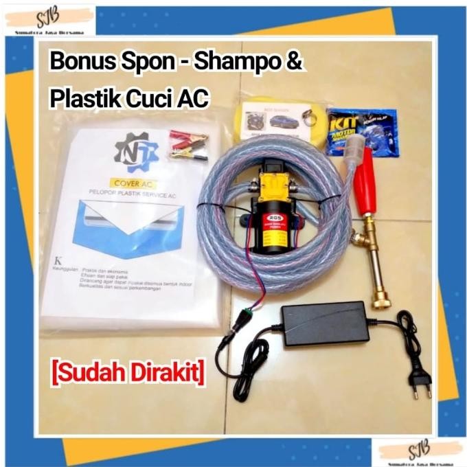 Pompa DC set Alat Steam motor mobil cuci AC lengkap plastik cuci AC