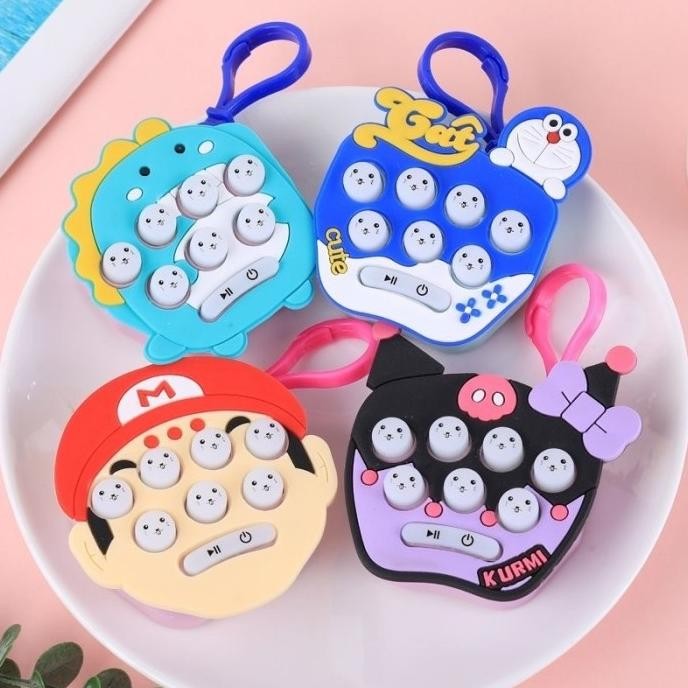 MAINAN ANAK POP IT ELEKTRIK MINI KARAKTER KUROMI CINNAMOROLL GANTUNGAN KUNCI GAME POP PUSH GANTUNGAN
