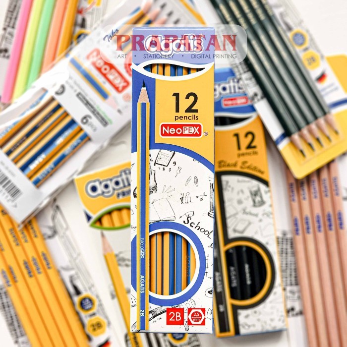 

Pensil Tulis Agatis 2B Set | 1 BOX ISI 5-12PCS | Writing Pencil