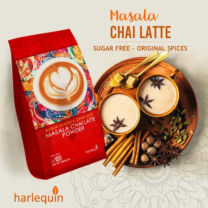 

BARU MASALA CHAI LATTE POWDER HARLEQUIN 500GR TEH REMPAH ASLI TANPA GULA