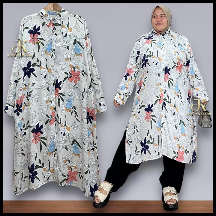 Harga Promo Magnolia Oversize Tunik Jumbo Rayon Viscose Motif Adem Kancing Free Bros Original Juraga