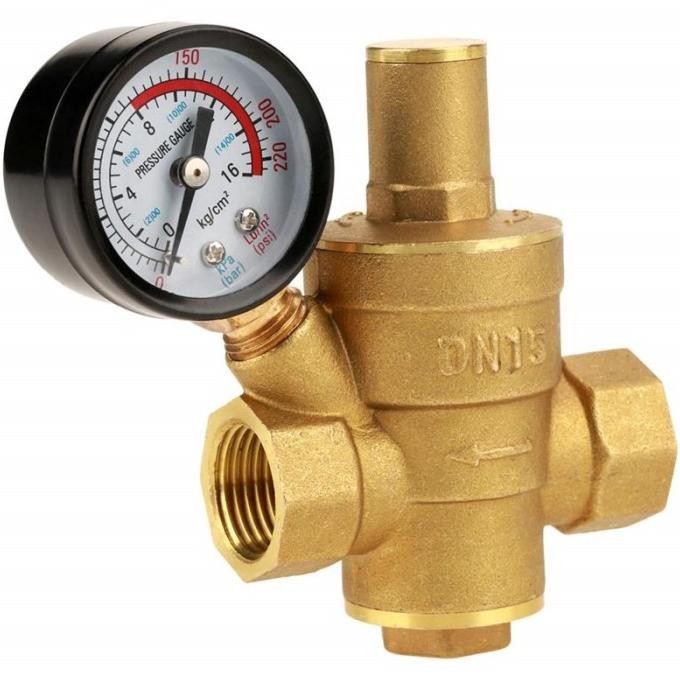 1/2 3/4 1 Inch Pressure Reducing Valve Kuningan Dengan Pressure Gauge