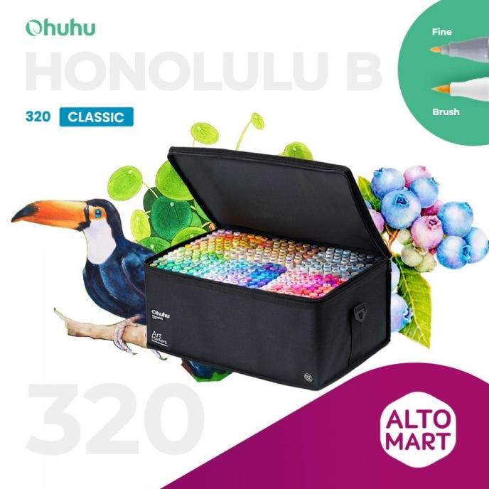 

OHUHU Honolulu B 48 72 104 120 216 320 Alcohol Art Marker Color Dual Tip BRUSH and FINE Alcohol Water color acrylic Art Marker Spidol Warna Gambar Manga Anime Alkohol Termurah
