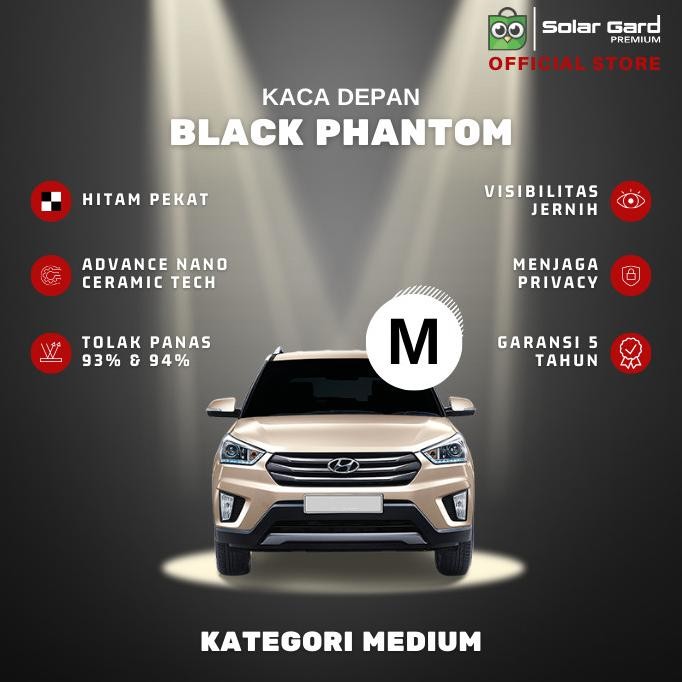 Kaca Film Depan Solar Gard Premium Black Phantom Kategori Medium