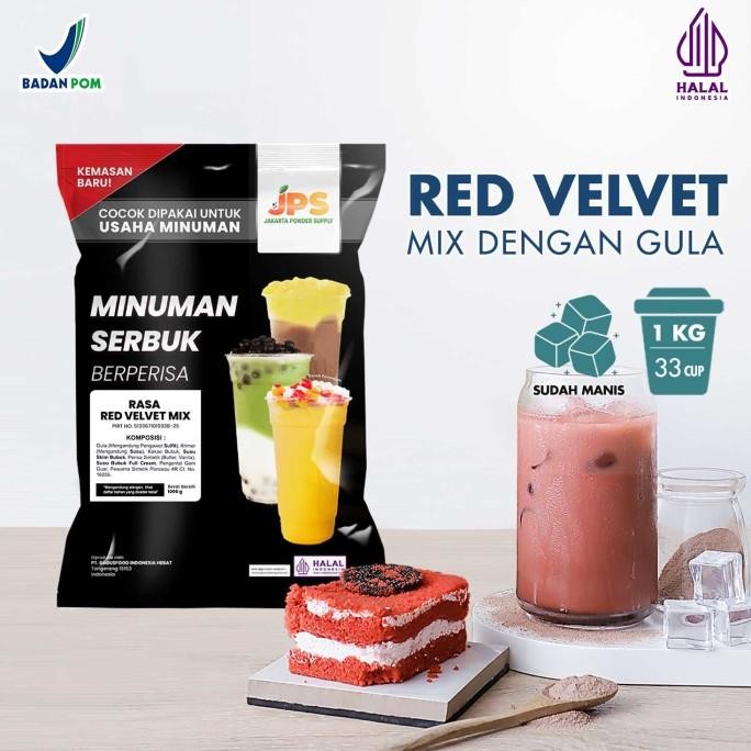 

BARU BUBUK MINUMAN RED VELVET MIX POWDER INSTAN JPS GULA