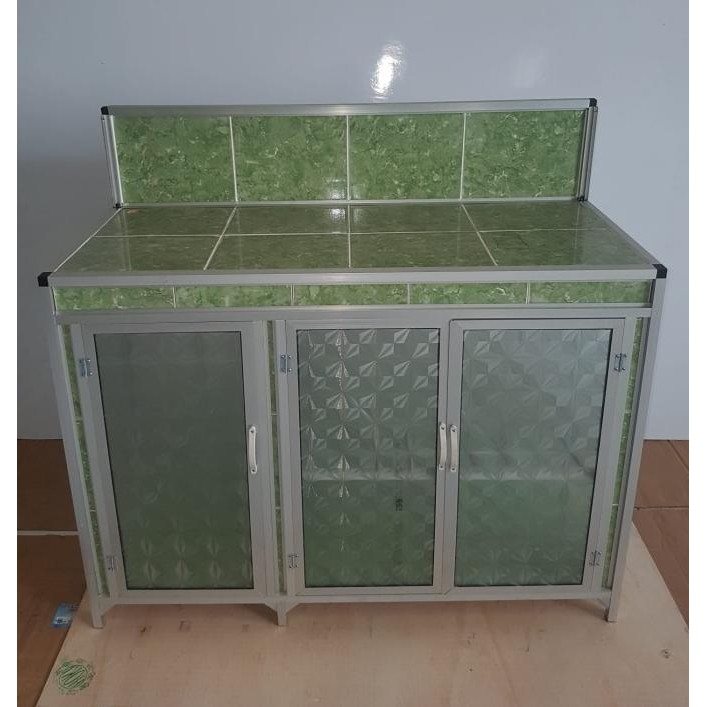 Rak Meja Kompor Keramik 3 Pintu Rata