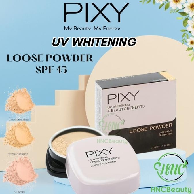 

BARU PIXY UV WHITENING LOOSE POWDER SPF15 BEDAK TABUR 12G