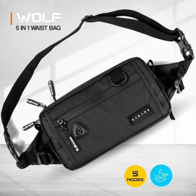 Mr Mads Waist Bag Wolf Shoulderbag Slingbag Handbag Chestbag 5In1 Bag