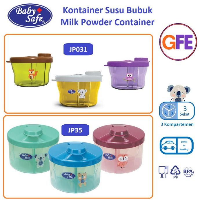 

BARU BABY SAFE KONTAINER SUSU BUBUK 3 KOMPARTEMEN - MILK POWDER CONTAINER