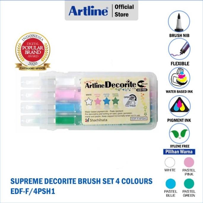 

SPIDOL ARTLINE DECORITE BRUSH PASTEL COLOURS SET EDF-F/4PSH1 Termurah