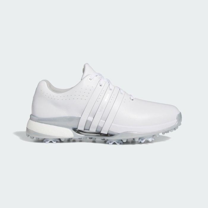 Sepatu golf Adidas Ladies Women Tour360 24 Boost Golf Shoes White White Silver