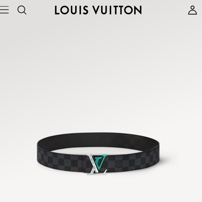 Sabuk ikat pinggang belt Pria LV Louis Vuitton Check 40mm Reversible belt