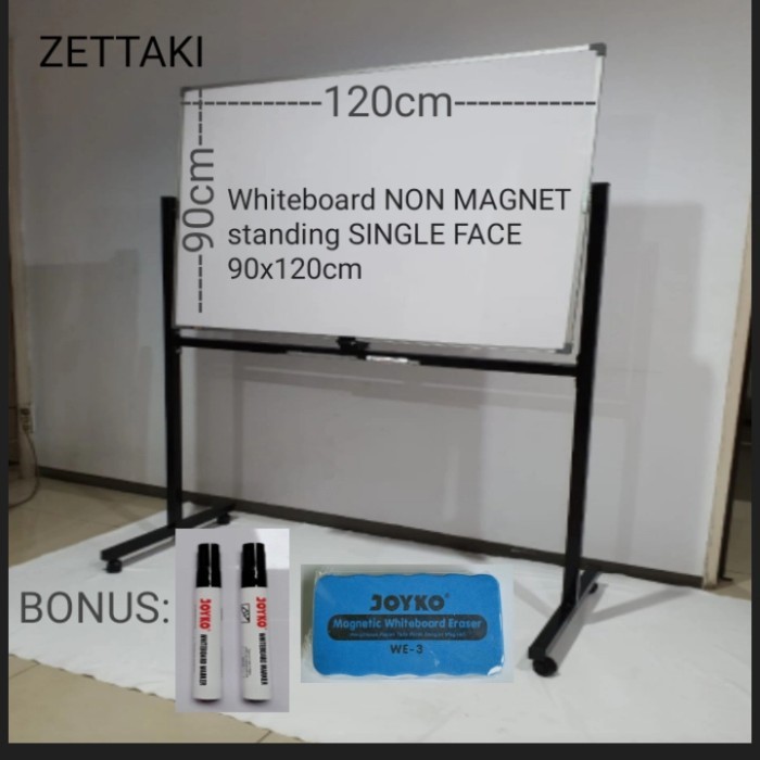 

TERBARU! Papan Tulis Whiteboard NON MAGNET STANDING SINGLE FACE 90x120cm