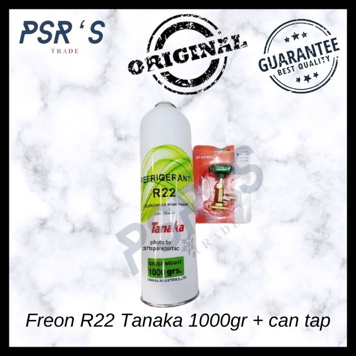 TERBARU Freon refrigerant AC kaleng botol Tanaka tabung R22 isi 1 kg + can tap