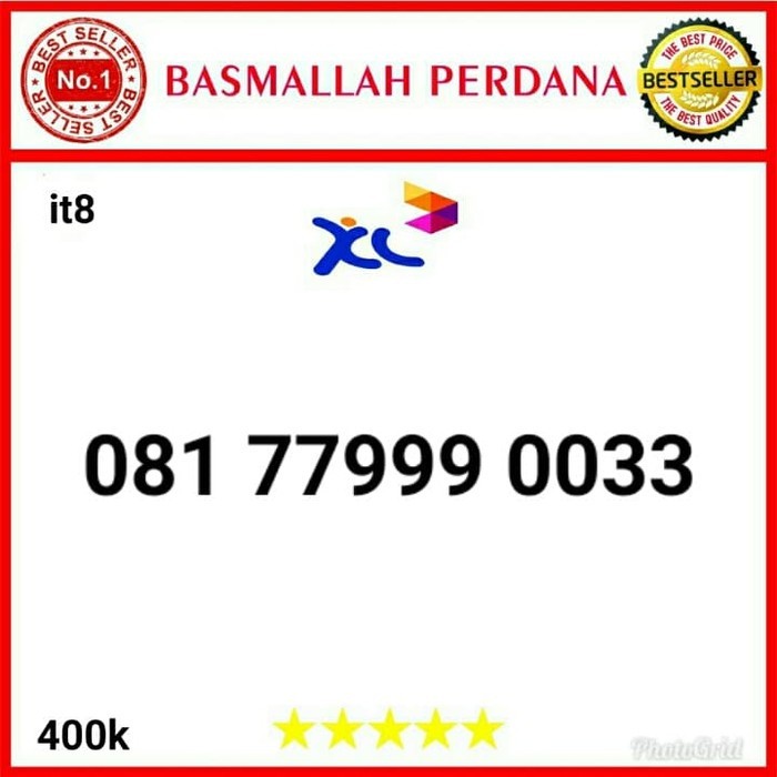 BISA GOSEND NomorCantik XL 4G triple 999 Aabb 0033 081 77999 0033 kib8
