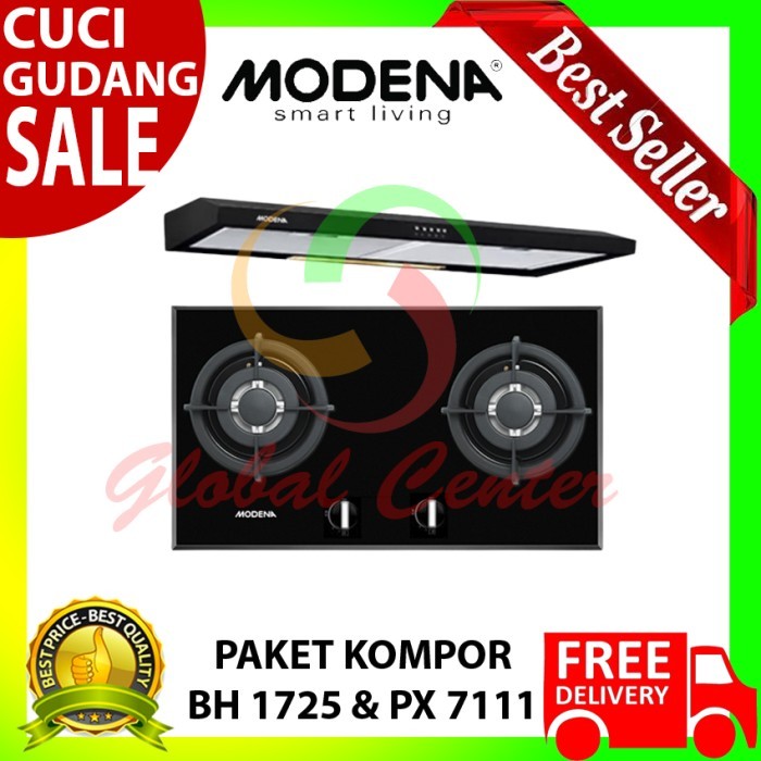 PAKET KOMPOR TANAM MODENA BH 1725 & COOKER HOOD PX 7111