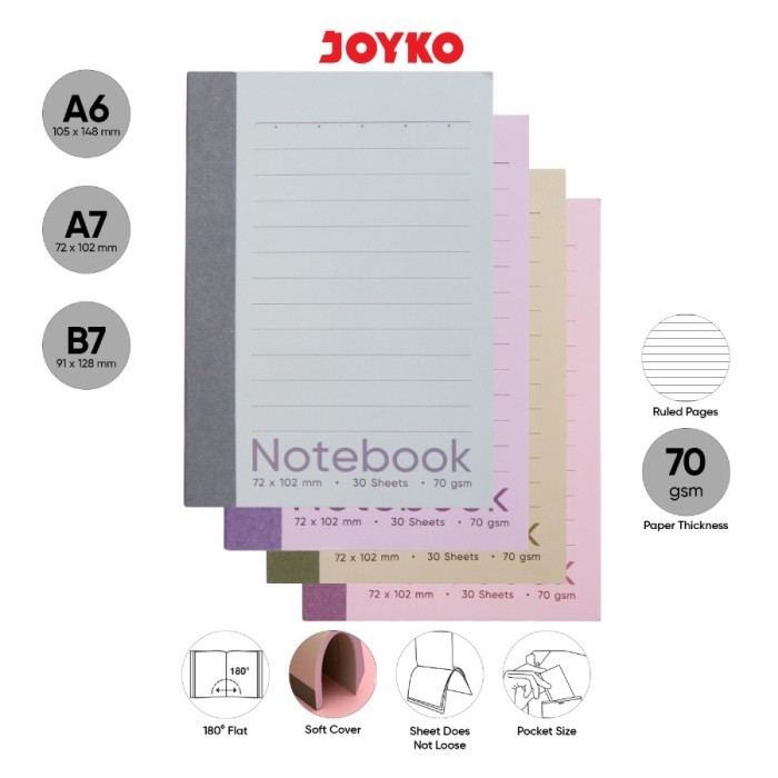 

Buku Tulis Catatan Bergaris Ruled Notebook Joyko NB-733 A6 Two Color Buku Saku