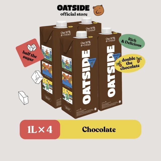 

TERLARIS TERLARIS TERLARIS OATSIDE OAT MILK CHOCOLATE 1L X 4 PCS MURAH!!! MURAH MURAH MURAH