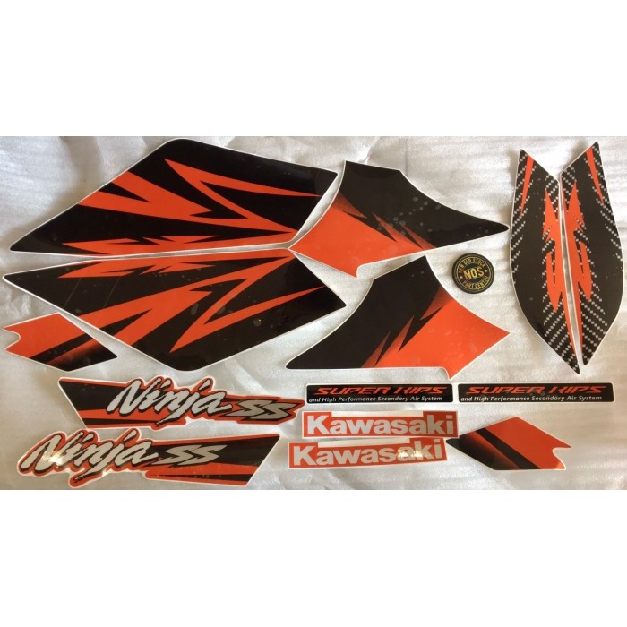 Striping Stripping Sticker Stiker List Body Kawasaki Ninja Ss Orange Barang Langka