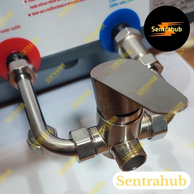 Paket Water Heater Listrik Danko + Set Mini Mixer Instalasi Tanpa Pipa + Hand Shower Tiang Water