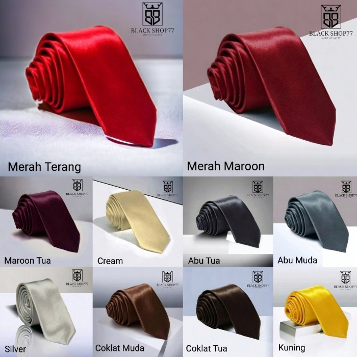 Dasi Pria Dasi Panjang Dasi Satin Polos Orange 3 Inchi