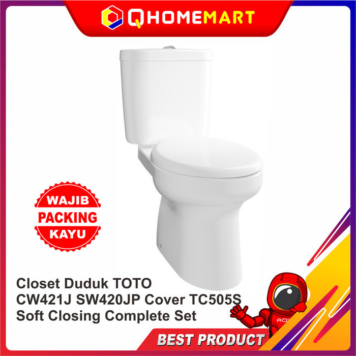 Closet Duduk Toto Cw421J Sw420Jp Cover Tc505S Soft Closing Complete Se