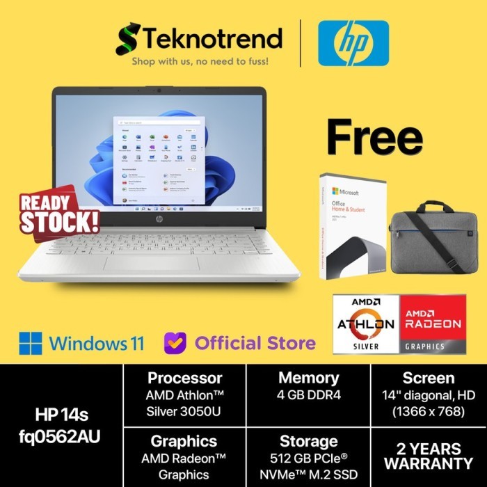 Laptop Hp 14S Intel Celeron Amd Athlon Garansi Resmi