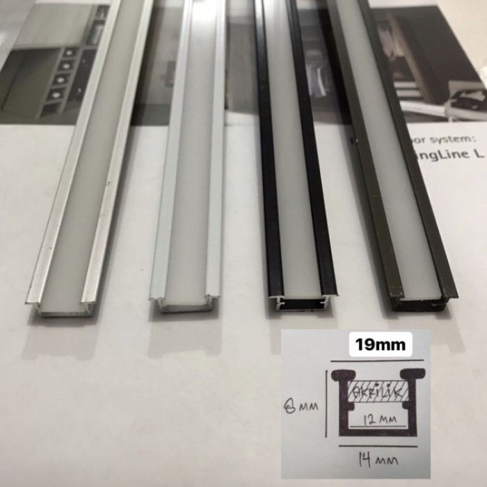 LIST REL LIS LED RUMAH LAMPU LED STRIP ALUMUNIUM ACRYLIC COVER HITAM