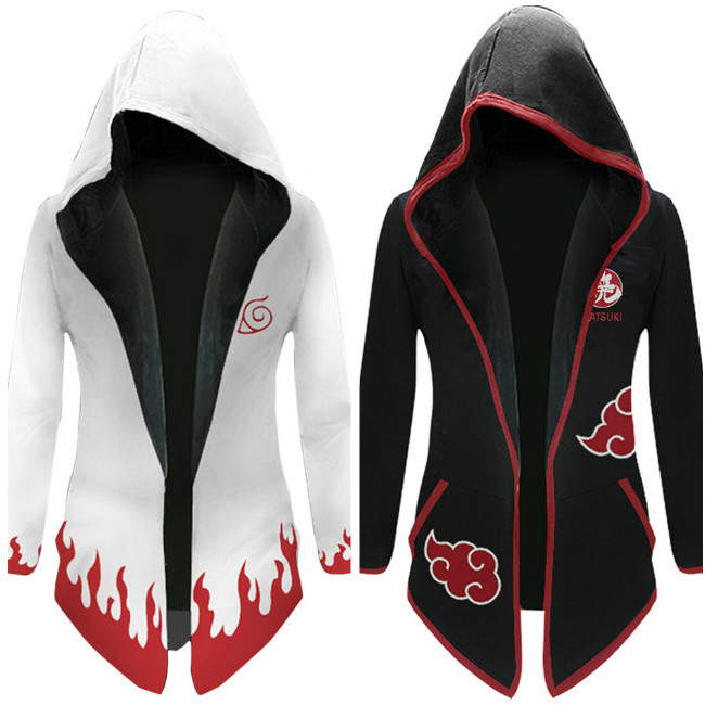 Jaket Cosplay Naruto Namikaze Minato Jubah Trench Jubah Akatsuki Kostum Karnaval Halloween Pria Wani
