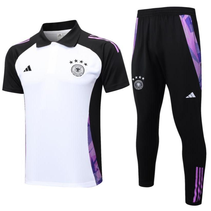 2024-25 Jerman celana jersey polo putih pakaian olahraga setelan latihan sepak bola kasual musim pan