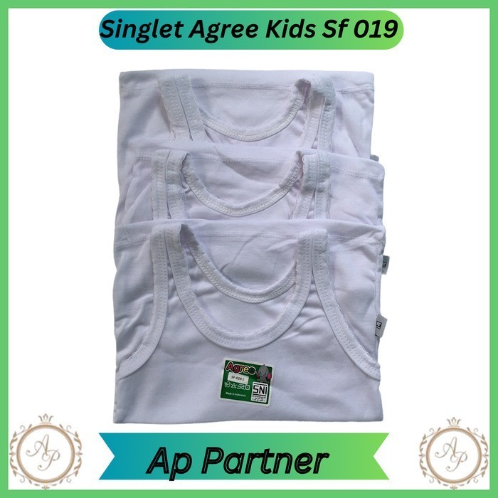TERBARU Grosir 12 Pcs Kaos Dalam Kutang Anak Cowo Cewe Agree Kids Sf 019