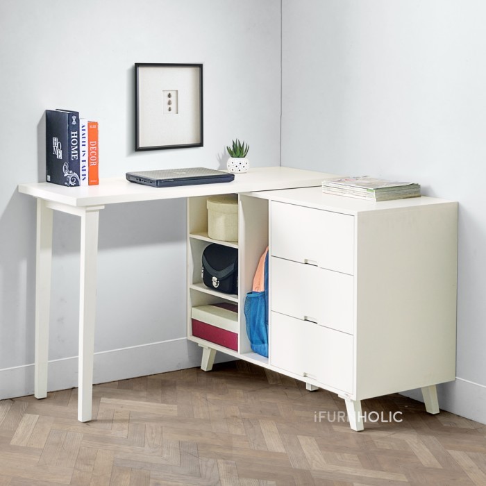 Ifurnholic Brandon Multi Table Meja Belajar Sudut L Meja Kerja