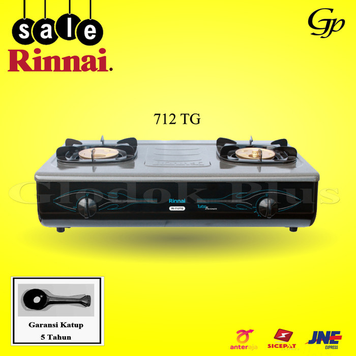 Rinnai Ri-712Tg Kompor Gas 2 Tungku Rinai Ri712-Tg Turbo Burner 712 Tg