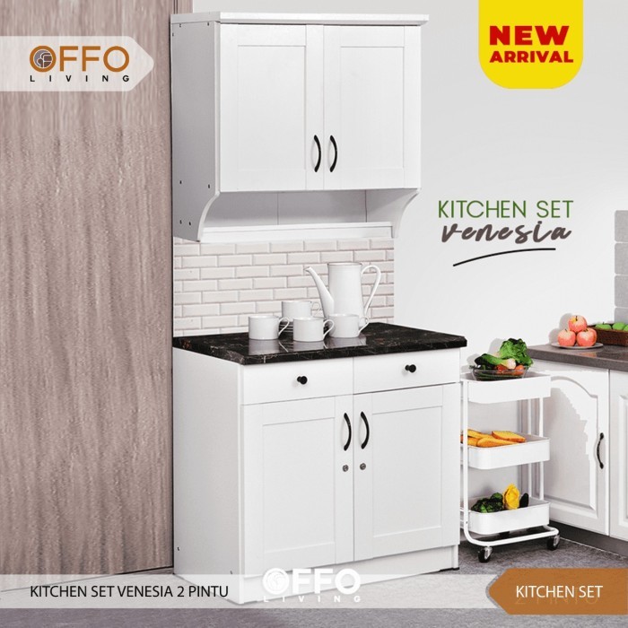 Kitchen Set Lemari Dapur Pintu Body Putih - 014110 - Venesia 2 Pintu
