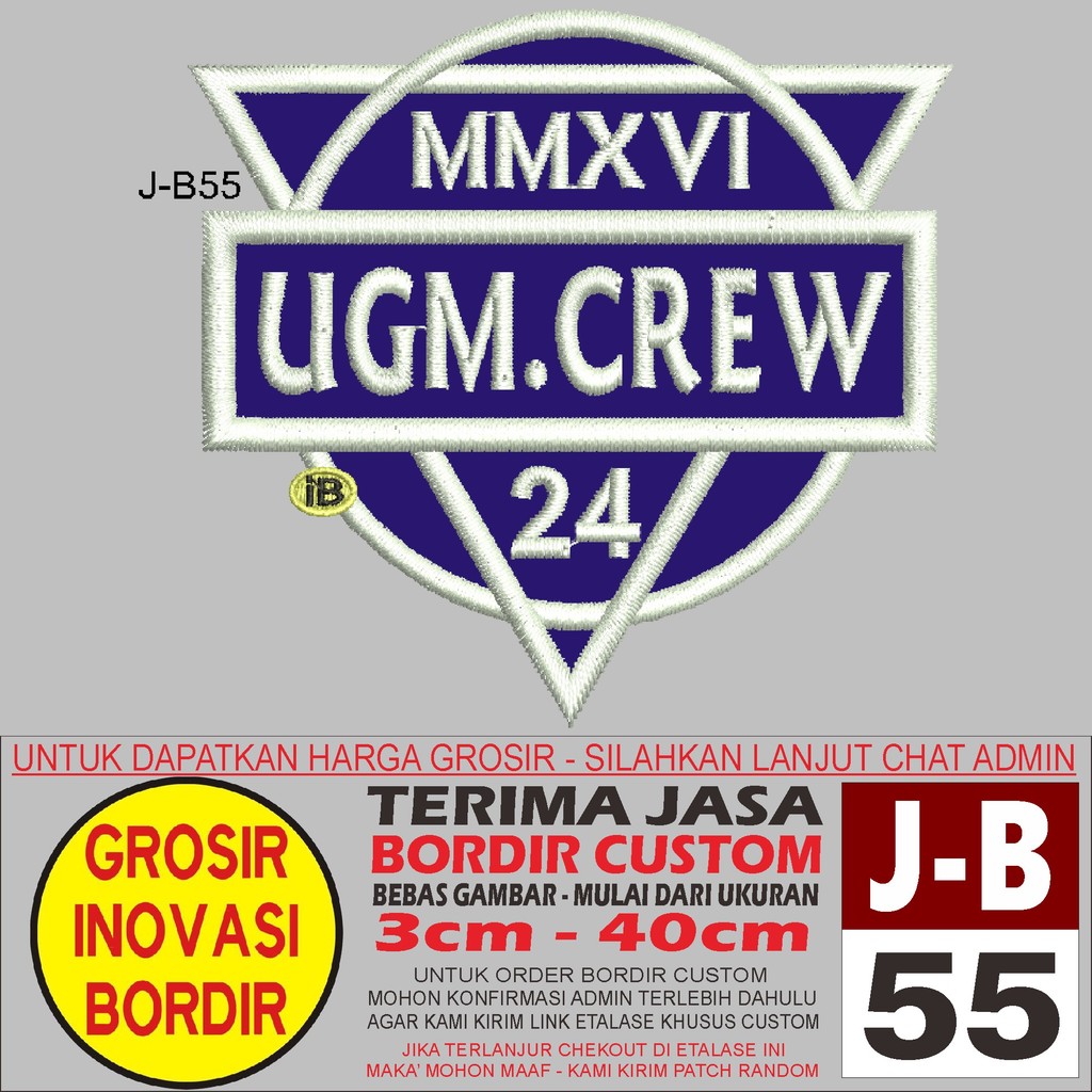 PATCH BORDIR LOGO J-B55 MMXVI UGM.CREW 24 - GIB REVIEW/TESTIMONI