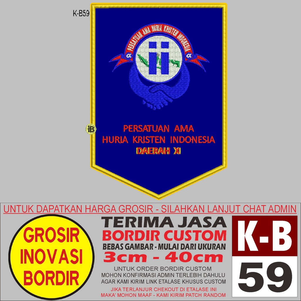 PATCH BORDIR LOGO K-B59 PERSATUAN AMA HURIA KRISTEN INDONESIA - GIB REVIEW/TESTIMONI