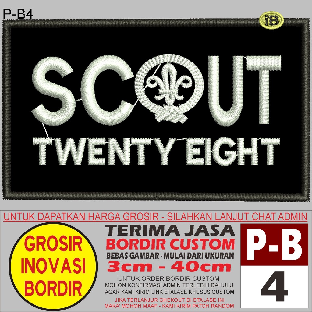 PATCH BORDIR P-B4 LOGO SCOUT - GIB REVIEW/TESTIMONI