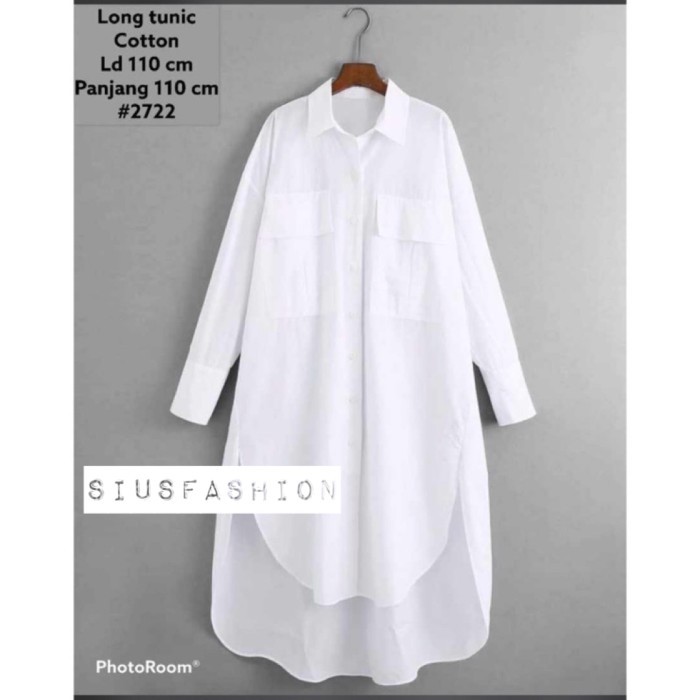 Tunik Putih Polos Oversize 070/722 {TerlarisBest Seller}