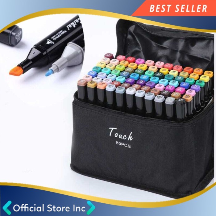 

TouchCool Marker Set 80PCS Spidol Permanen Warna Menggambar Sketsa Pro