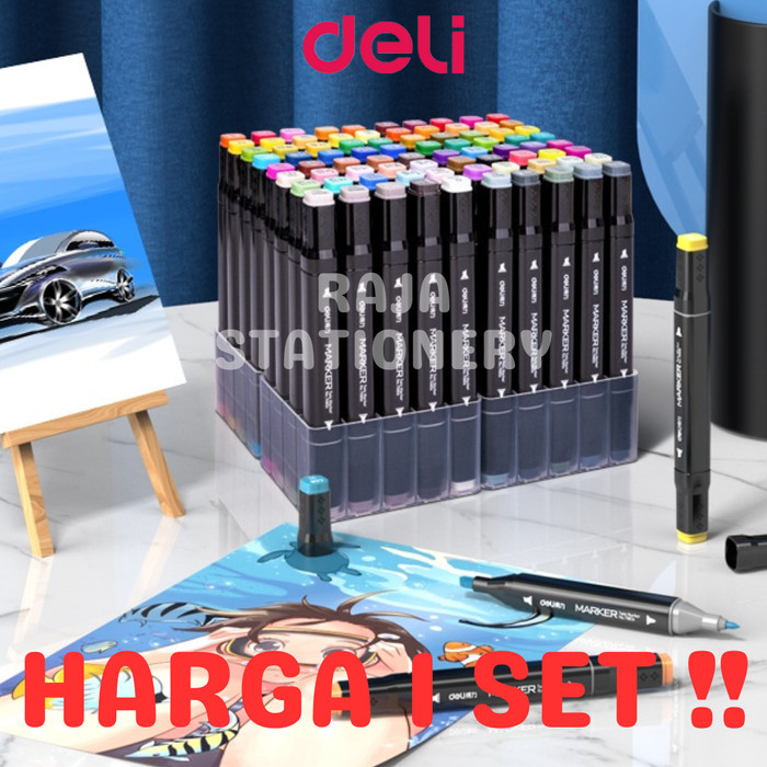 

TERBARU! Deli Sketch Colour Marker DUAL TIP / Spidol Warna Warni Deli E70806