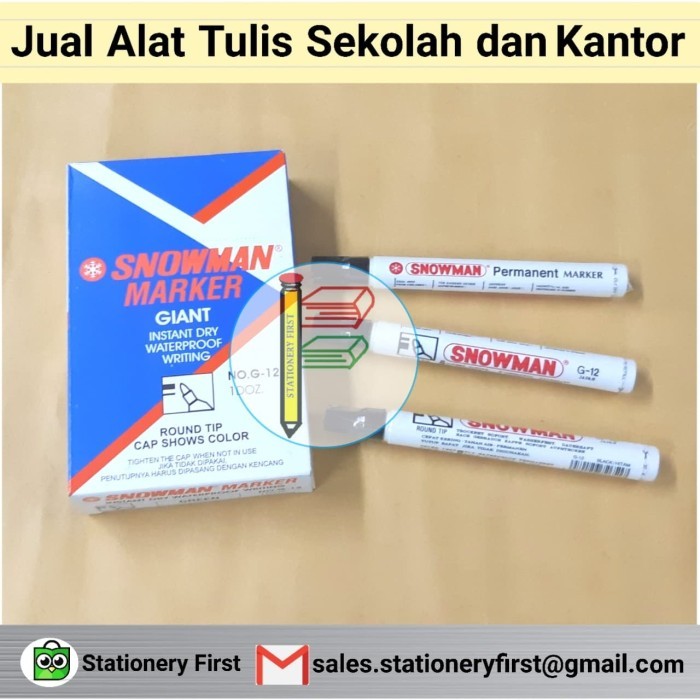 

TERLARIS! Spidol Permanen Marker Snowman G-12 Grosir