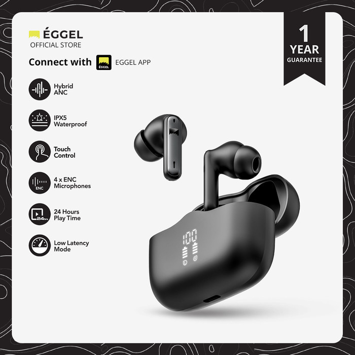 Eggel Quietbuds S Hybrid Anc + Enc Tws Bluetooth Earphone