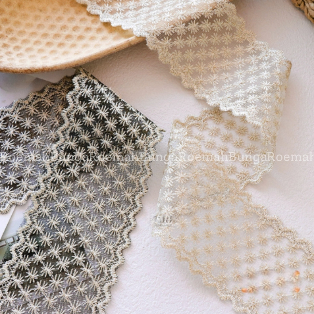 

[MTR] Pita Bintang Bordir / Lace Ribbon Premium Meteran